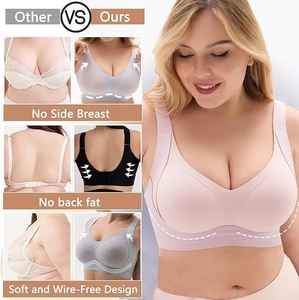 Seamless Underwear Women's Large <strong>Breast</strong> Smaller Bra Anti-sagging Full Cup Gather Extra <strong>Breast</strong> European American Style Plus Bra - Product Image 2