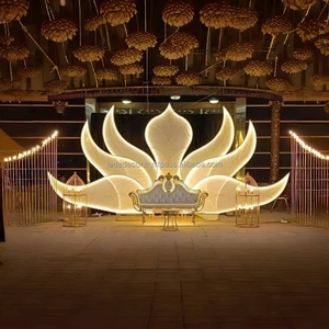 LEDA Panneau lavande décoration d'entrée de scène de mariage avec diodes électroluminescentes. Toile de fond de mariage à vendre - Product Image 2