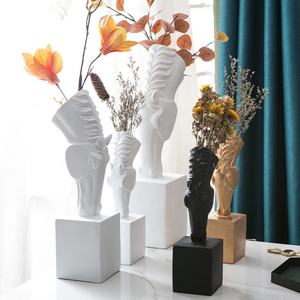 Jarrón decorativo con forma de Animal, adorno de cabeza de caballo para habitación, flores de resina, nuevo diseño - Product Image 4