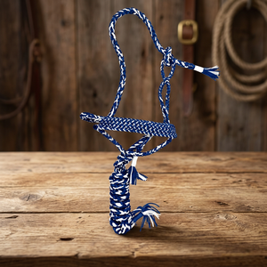 Cuerda para Caballo de Nailon Azul y Blanco Trenzada Ajustable - Product Image 2