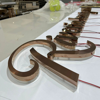 Enseigne lumineuse pour magasin, logo 3D doré, lettres en relief LED personnalisées, enseigne rétroéclairée en métal, publicité extérieure, enseigne LED pour entreprise