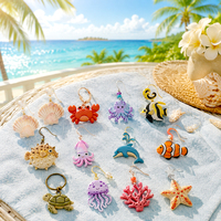 Emporte-pièces en pâte polymère Thème Vie marine, Créatures marines estivales, pour mini-boucles d'oreilles en résine, artisanat et outils de pâtisserie