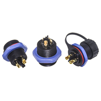 Cable de Alimentación con Conector M20 de 2 Polos, Montaje en Panel Frontal de Cobre, Enchufe Macho y Hembra Roscado, IP67 Impermeable