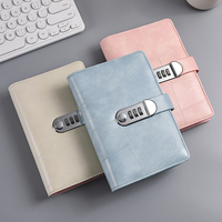 Couverture en cuir à impression personnalisée A6 classeur rechargeable Carnet de notes de budget agenda quotidien avec carnet de travail à serrure à combinaison