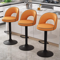 Tabourets de bar en cuir Pu et chaises hautes de restaurant pour chaise de bar pivotante réglable imperméable à l'eau