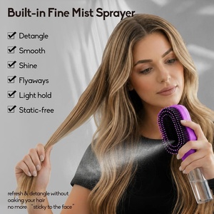 <span class=keywords><strong>Brosse</strong></span> démêlante à brume chaude pour <span class=keywords><strong>cheveux</strong></span> bouclés et ondulés, <span class=keywords><strong>brosse</strong></span> de coiffage lissante pour contrôle continu des frisottis et des mèches rebelles - Product Image 6
