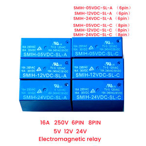 Relés Subminiatura de Alta Potencia Serie SMIH - 5VDC-SL-C 12VDC-SL-A 24VDC-SL-A 16A 250V 6/8 pines - Product Image 2