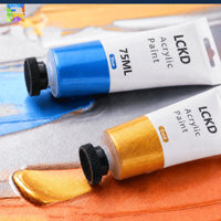 Peinture acrylique à base d'eau, tubes de 75 ml, non toxique, imperméable, résistant au soleil, peinture pour toile, art mural, graffiti, ensemble de pigments DIY, 34 couleurs