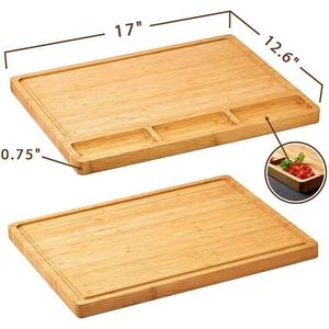 Planche à découper minimaliste en bois de style occidental, planche à découper rectangulaire, planche à découper pour fruits et fromages, en bambou et en bois - Product Image 3