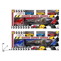 Camion Super Speed en plastique à friction avec 3 voitures, 58x24x9 cm, certifié EN71, pour enfants de 3 ans et plus