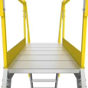 Sturdy And Safe Aluminum Alloy Structure Modern Style Working Platform Ladder Large Platform Design For Longer Standing Comfort