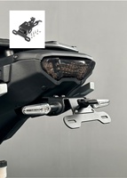 Support de plaque d'immatriculation de moto Teco Tracer 9 GT+ Plus avec éclairage LED en acier inoxydable noir Garantie de remplacement de 10 ans