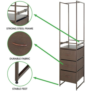 Fácil extracción de contenedores Combinación libre de organizador de armario y armario de ropa estante de almacenamiento - Product Image 3