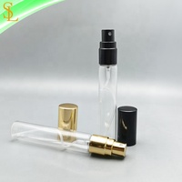 Botol Semprot Parfum Mini Portabel Isi Ulang 10ml, Kaca Bening Bulat Berembun, Pompa Semprot, Botol Semprot Perjalanan, Kosmetik, Sablon