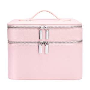 Bolsa de Maquillaje Profesional Portátil de Doble Capa, Estuche para Herramientas de Cuidado de la Piel, Caja de Almacenamiento de Pestañas de PU, Bolsa de Cosméticos con Múltiples Compartimentos - Product Image 6