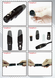 Conector XLR Hembra de 3 Pines, Carcasa de Aleación de Zinc, Contactos de Bronce Fosforoso con Recubrimiento Electroforético Negro, Uso en Audio y Video, SREXACT SVP556V-BK-PG - Product Image 5