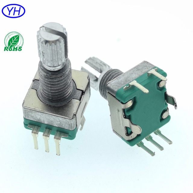 Yuwah hot sales Encoders Manufacturer Ec11 PEC11 vertical 360 degree Rotary Encoder with push Switch 20 15 PULSE 20 30 detent