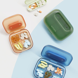 Portable pillbox, a <b>small</b>, airtight medicine storage box for daily meals, and a convenient <b>container</b> for repackaging pills and - Product Image 4