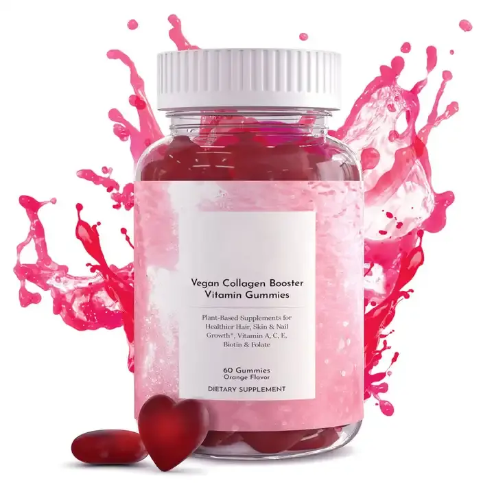 Healthcare Supplement Center Filled Collagen Gummies for Skin Care Women Hair & Nail Growth with Biotin Vitamin C and E