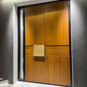 Porte d'entrée double en acier de luxe 2026 pour l'<span class=keywords><strong>extérieur</strong></span>, design moderne en bois pour maisons - Product Image 2