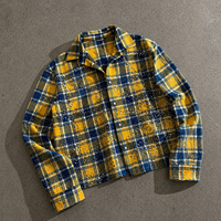 Chemise en flanelle surdimensionnée à col rabattu, boutonnée, à manches longues, à carreaux arc-en-ciel, effet délavé soleil, vieillie, avec strass