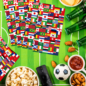 Serviettes <span class=keywords><strong>de</strong></span> table jetables Huancai International Flags pour invités, serviettes <span class=keywords><strong>de</strong></span> table en papier pour le football, serviettes <span class=keywords><strong>de</strong></span> <span class=keywords><strong>toilette</strong></span> pour les fournitures <span class=keywords><strong>de</strong></span> fête - Product Image 5