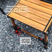 Table de pique-nique pliante portable en alliage d'aluminium IGT pour l'extérieur, table de camping ultralégère, mobilier d'extérieur en gros