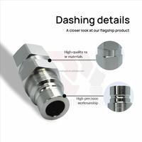 POOLKE 1/2 Inch Baja Karbon Kondisi Baru Sambungan Cepat Hidrolik Wajah Datar Ulir NPT Tipe Fitting ISO16028 1 Tahun