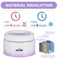 Boîte à lunch isotherme en acier inoxydable 304 pour enfants, avec tasse à soupe, thermos pour aliments chauds, conteneur sous vide avec cuillère et couvercle