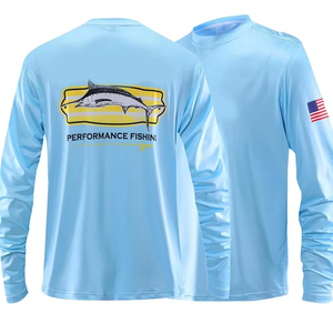 เสื้อตกปลาแขนยาวคุณภาพสูงผ้าโพลีเอสเตอร์แห้งเร็วพิมพ์ลายระเหิดแบบกำหนดเองได้ตัวป้องกันแบบ UPF 50 camisa de pesca - Product Image 2