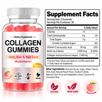 Gummies OEM Beauté Cheveux Peau Ongles Biotine Collagène Vitamine Éclaircissante pour la Peau Végétaliennes en Forme d'Ours