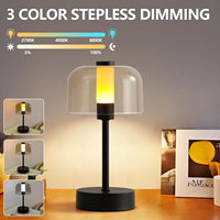 Lampe de table champignon sans fil colorée simple 4000 mAh, rechargeable, tactile, LED, intensité réglable, lumière décorative pour chambre à coucher