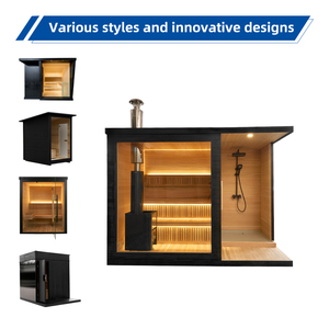 Sauna extérieur au bois avec douche, sauna extérieur pour 6 personnes, chauffage au bois, fabricant de sauna extérieur - Product Image 3