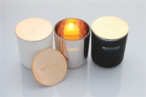 Venta al por mayor, recipiente para velas, fondo redondo, <span class=keywords><strong>Cambridge</strong></span>, 15oz, tarros vacíos para velas blancos y negros mate con tapas para hacer velas - Product Image 2