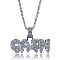 Pendentif en forme de lettre GASH de la marque Tide, incrusté de zircon, accessoires de collier hipster