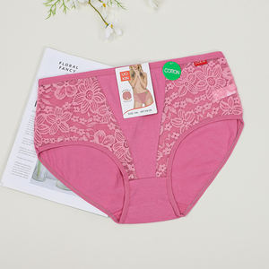 Bragas de algodón para perder peso para mujer, Xxxl talla grande, encaje de algodón, cintura alta, ropa interior de Color sólido, Ropa Interior Pura <span class=keywords><strong>Del</strong></span> - Product Image 5