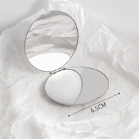 Nouveau miroir de maquillage cassable en acier inoxydable LOGO gravé au Laser petit miroir Portable pliant Simple