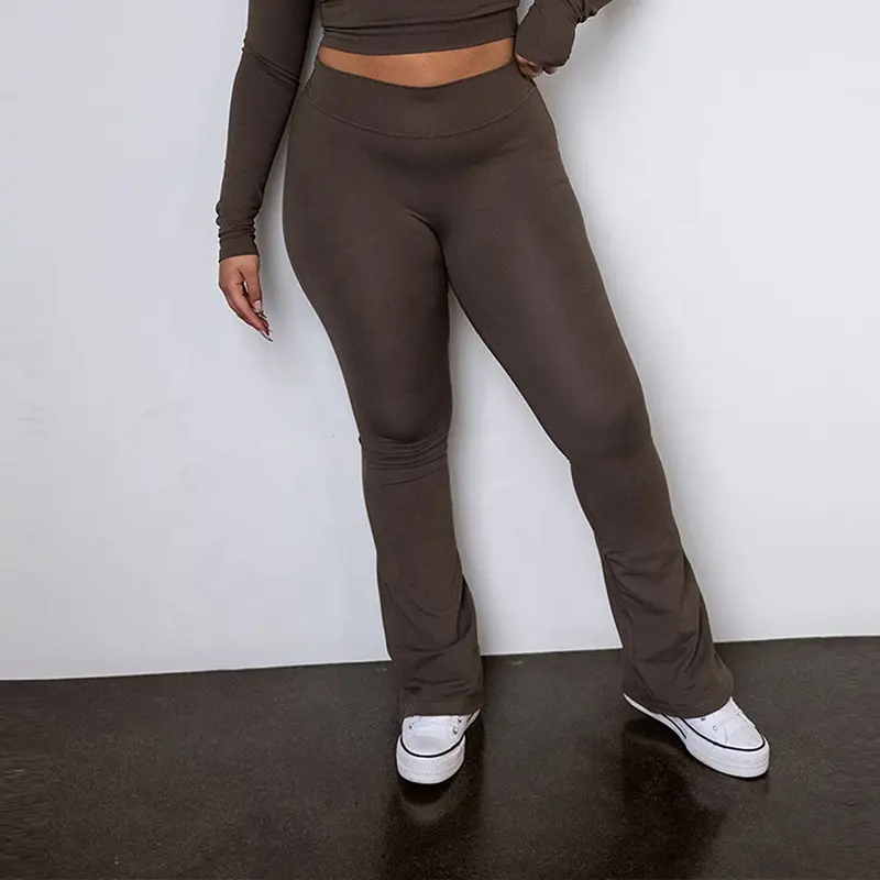 Pakaian Aktif Pakaian Yoga Celana Olahraga Ritsleting Sisi Kenari Celana Menyala Legging Hitam untuk Wanita