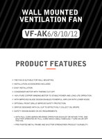 ANGEGA VF-AK6/8/10/12 Ventilateur d'extraction mural de haute qualité, cadre en métal et plastique ABS avec interrupteur à 1/2 voie pour salle de bain et cuisine
