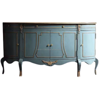Meuble console, buffet et table de réception en bois massif sculpté, style antique, pour hall d'hôtel de luxe européen, vente en gros