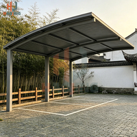 Auvent de voiture en aluminium robuste, revêtement poudré, résistant aux UV, panneau Great Wall, résistant au vent et à la neige, personnalisable, abri extérieur pour voiture