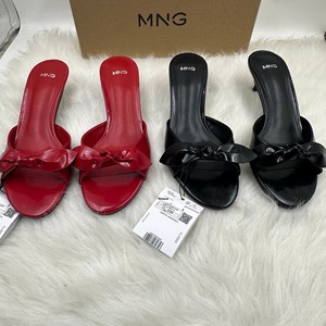 Nouvelles sandales compensées élégantes à talon aiguille et bout ouvert pour femme, couleur unie, avec nœud et bout rond, collection été 2026 - Product Image 1