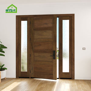 Porte d'entrée en bois moderne, composite hors axe, extérieur insonorisé, antivol, surface finie pour villa - Product Image 4