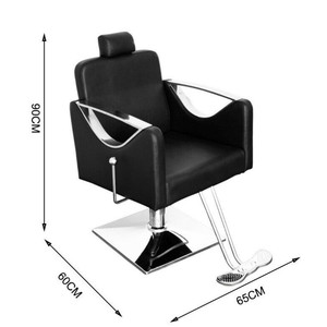 Hydraulic Barber Chair Black Reclining Adjustable <b>Footrest</b> Commercial Use - Product Image 4