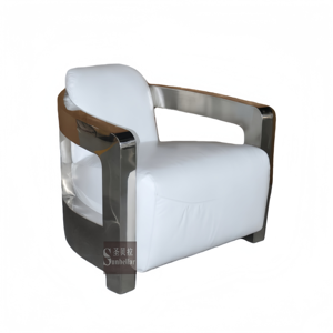 <span class=keywords><strong>Fauteuil</strong></span> d'appoint en <span class=keywords><strong>cuir</strong></span> inoxydable de qualité supérieure OEM Design moderne en <span class=keywords><strong>cuir</strong></span> blanc pour la maison bureau hôtel <span class=keywords><strong>club</strong></span> salon - Product Image 6