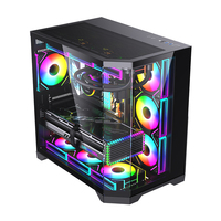 LOVINGCOOL Oversized Screen Display PC Case Cube Glass Sea-view Room Computer EATX Tower Gaming Cabinet 360mm Liquid Cooler Fans