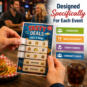 Personalized Custom Instant Prize Five Windows Tear Off Original Color Custom Amusement Park Theme Pull Tab Tickets - Product Image 5