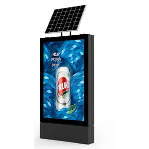 Solar panel aluminum outdoor scrolling light box for outdoor advertising