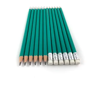 Wholesale School Stationary Hexagon Plastic 7.5 inch Woodfree HB Pencil with Eraser