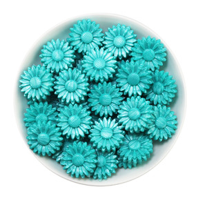 Nouveautés 2024 : Perles focales en silicone Daisy, turquoise, rose et or, 22 mm, avec paillettes, pour la création de stylos, colliers et bijoux DIY - Product Image 3